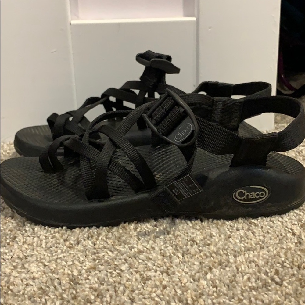 Black chacos, worn once